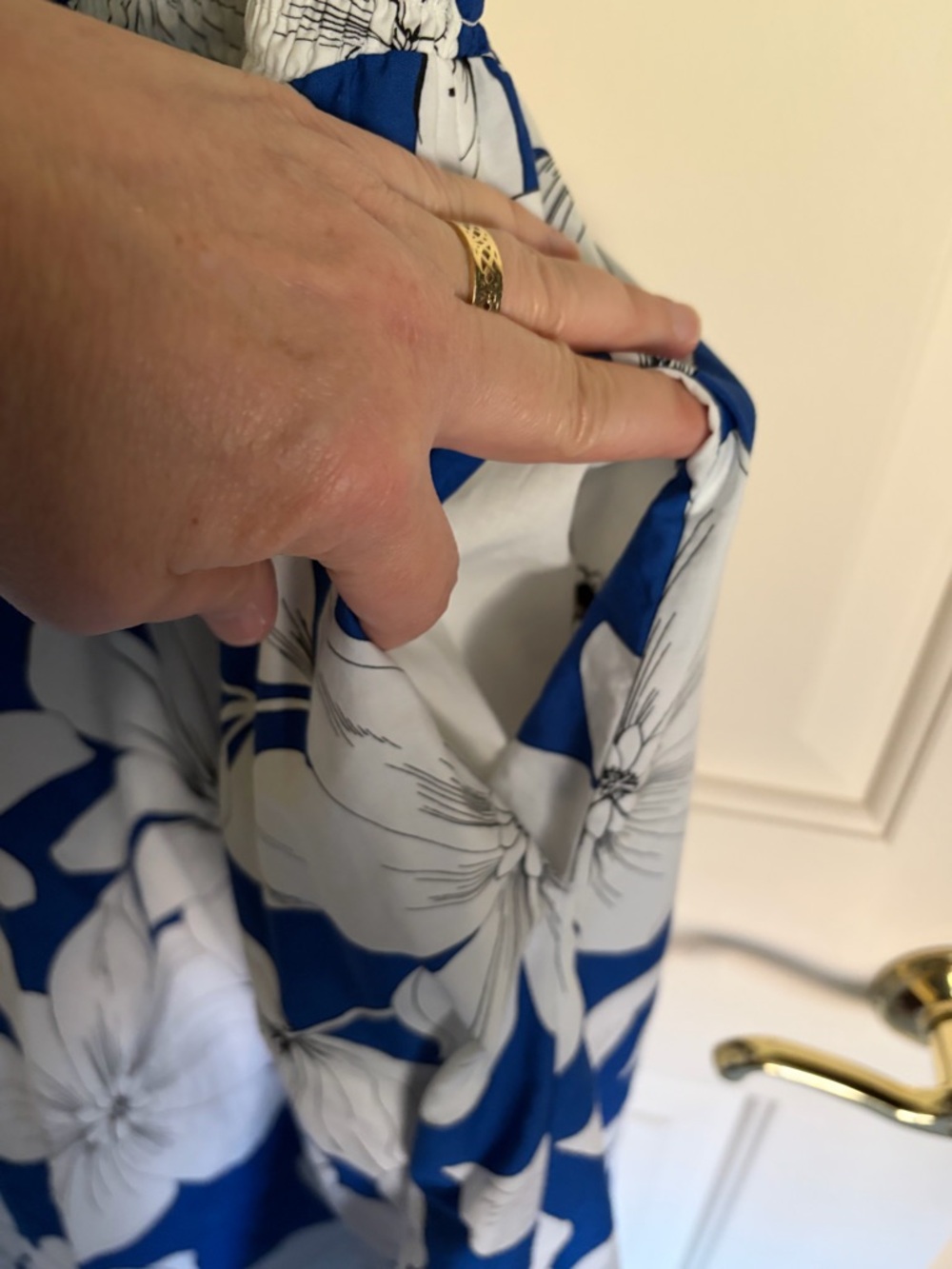 Anne Klein Blue and White Smocked Sundress - Picture 3 of 5